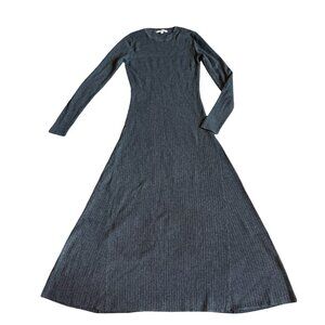 Madewell Dark Grey Pullover Sweater Dress Stretch Midi Length Size Small Women's